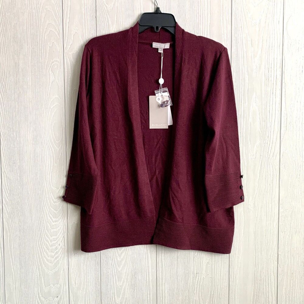 Evolution Ancho Chili Cardigan 3/4 Sleeve Medium NWT